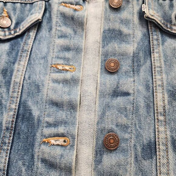 y2k Vintage white blue tag 90s Levi's denim jacket L, made in the USA - Picture 7 of 10